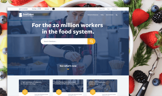 Screenshot of Food Labor Research Center
